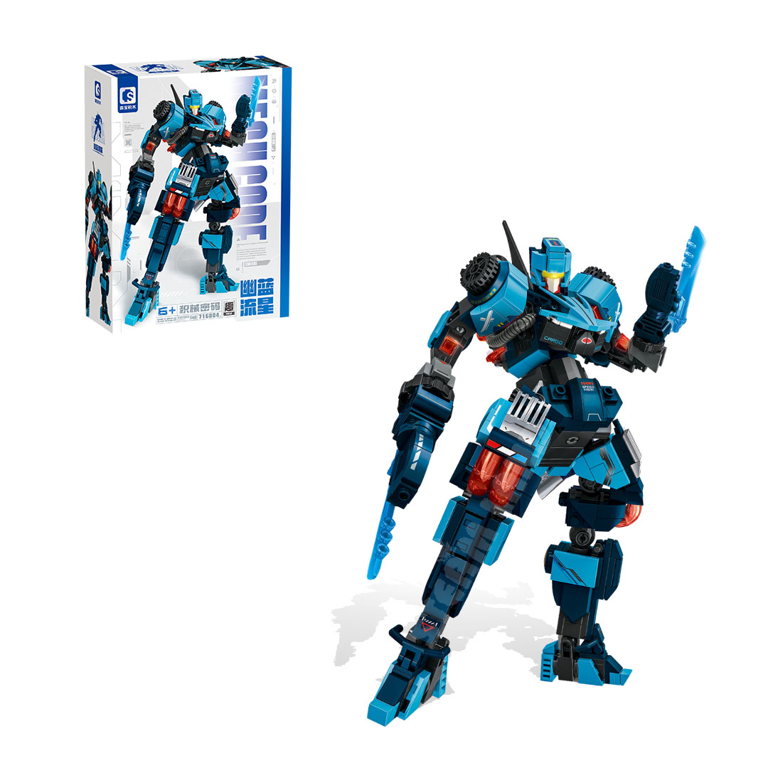 Bộ lắp ráp Mecha nhân vật Chiến binh Deep Blue - SEMBO-716004