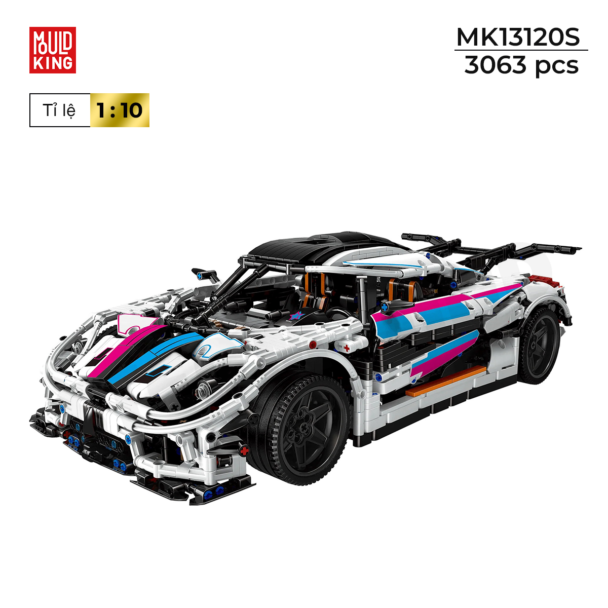  Bộ Lắp Ráp Siêu Xe Koenigsegg Flash White Tĩnh – Mouldking 13120S