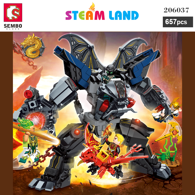 Bộ Lego Robot Chiến Đấu Ám Long Đá Giáp - SEMBO 206037