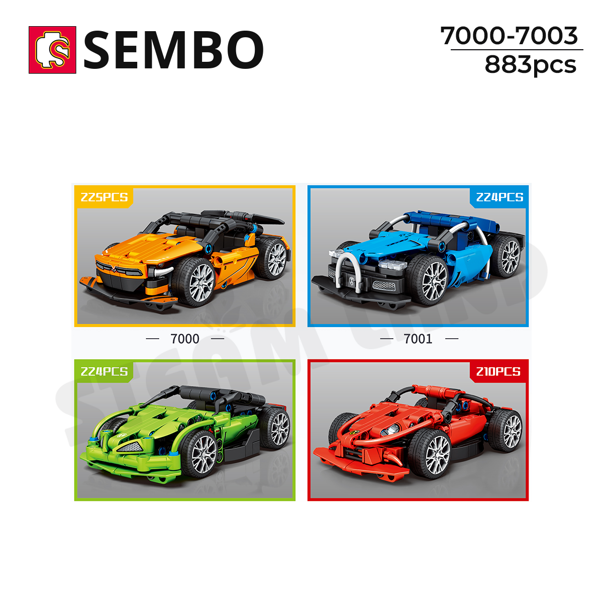 Combo 4in1 Siêu Xe Chiến Thần Tốc Độ  - SEMBO 7000-7003