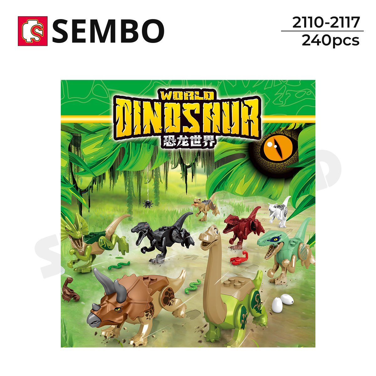 Combo 8in1 Bộ Sưu Tập Khủng Long Thời Tiền Sử - SEMBO  2110-2117
