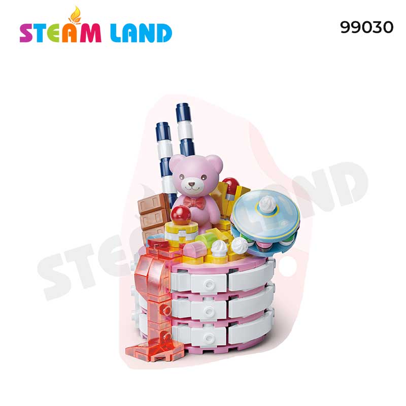 Đồ chơi lắp ráp Gấu Teddy bánh Dâu tây mật ong  KD99030