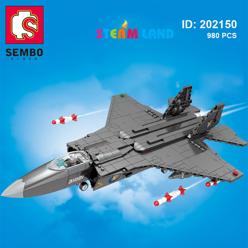 Đồ chơi lego Máy bay chiến đấu hạng nhẹ FC-31 - SEMBO 202150