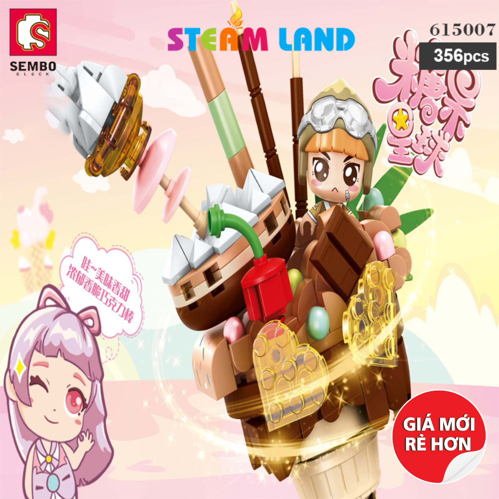 Lego Kem Ốc Quế Socola Kẹo Ngọt - SEMBO 615007