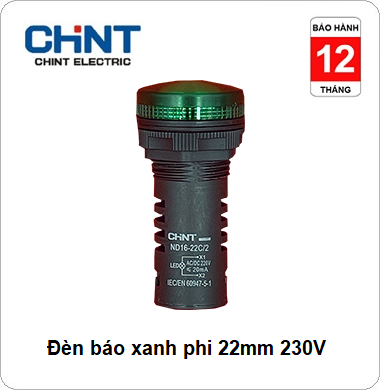 Đèn báo ND16 CHINT xanh 220V