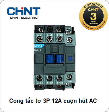 Công tắc tơ NXC CHINT 3P 12A 220VAC
