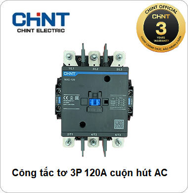 Công tắc tơ NXC CHINT 3P 120A 220VAC
