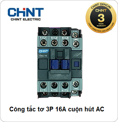 Công tắc tơ NXC CHINT 3P 16A 220VAC