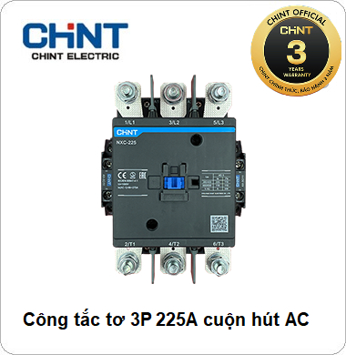 Công tắc tơ NXC CHINT 3P 225A 220VAC