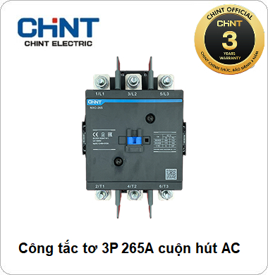 Công tắc tơ NXC CHINT 3P 265A 220VAC