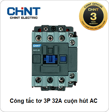 Công tắc tơ NXC CHINT 3P 32A 220VAC