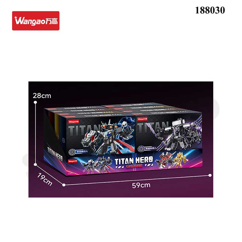 WANGAO-188030- Lắp ráp nhân vật theo chủ đề anh hùng Titan gồm 4 mẫu ngẫu nhiên